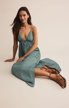 Load image into Gallery viewer, Z SUPPLY-MANON SATIN MAXI DRESS SEA PINE