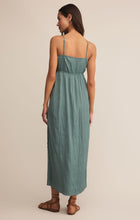 Load image into Gallery viewer, Z SUPPLY-MANON SATIN MAXI DRESS SEA PINE