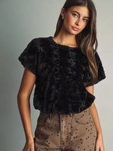 Load image into Gallery viewer, MIOU MUSE-FAUX FUR SHORT SLEEVE TOP