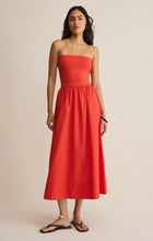 Load image into Gallery viewer, Z SUPPLY-SUNSOUGHT STRAPLESS MIDI DRESS IN LYCHEE