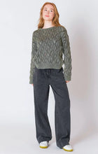 Load image into Gallery viewer, DEX/BLACK TAPE-POINTELLE CREW NECK SWEATER IN KHAKI