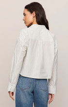 Load image into Gallery viewer, Z SUPPLY-FAVORITE STRIPED BUTTON UP TOP WHITE