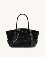 Load image into Gallery viewer, JW PEI-HANA MEDIUM TOTE BAG-BLACK CROC