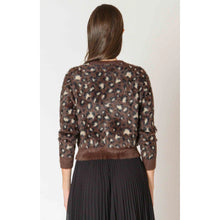 Load image into Gallery viewer, DEX BLACK TAPE-SOFT TOUCH PATTERNED CARDIGAN IN BROWN LEOPARD