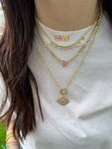 Load image into Gallery viewer, JTG-FLUTED PINK LOVE NECKLACE