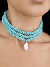 Load image into Gallery viewer, ETTIKA-MARINA LAYERS NECKLACE IN TURQUOISE