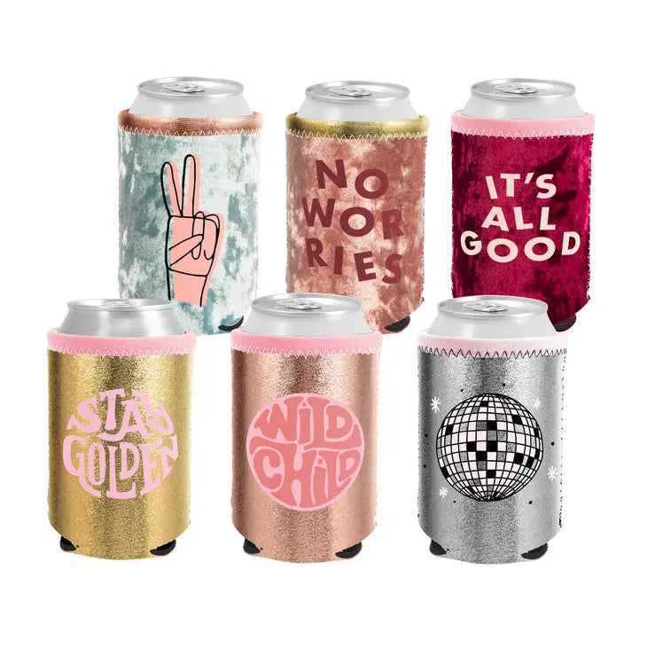 METALLIC AND VELVET CAN COOLERS