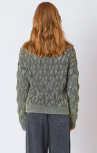 Load image into Gallery viewer, DEX/BLACK TAPE-POINTELLE CREW NECK SWEATER IN KHAKI