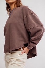 Load image into Gallery viewer, FREE PEOPLE- TOTAL ECLIPSE TEE FRENCH CHOCOLATE