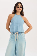 Load image into Gallery viewer, DAZE- TULIP HALTER TOP IN COASTAL HAZE