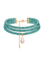 Load image into Gallery viewer, ETTIKA-MARINA LAYERS NECKLACE IN TURQUOISE