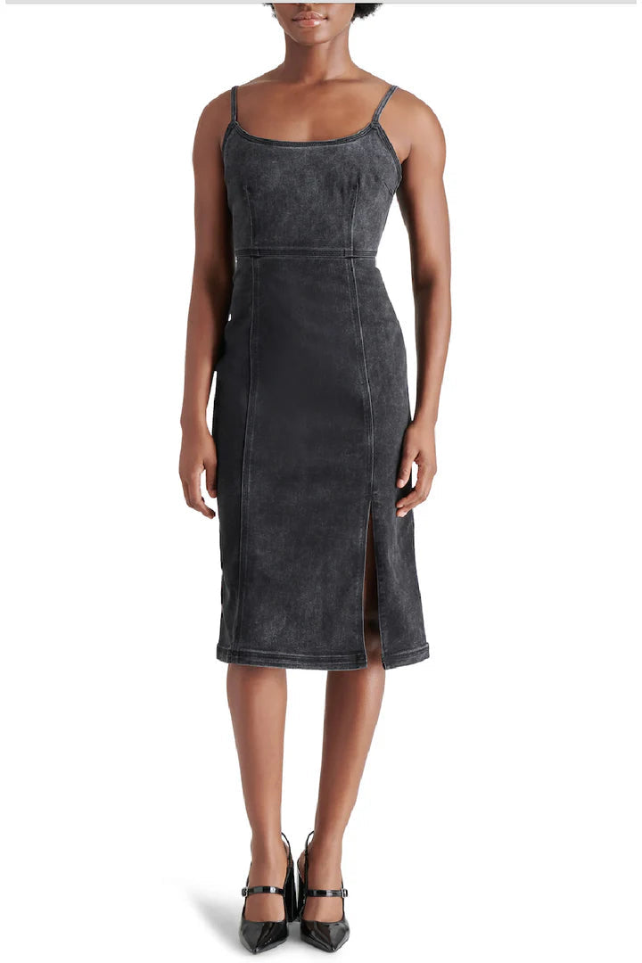 steve madden giselle denim dress MADDEN-GISELLE WASHED BLACK Color:Wine Stripe Ideal for transitioning from The Chiton, Peplos, and Style:AP1E213285