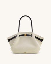 Load image into Gallery viewer, JW PEI- HANA MEDIUM TOTE BAG IN BLACK CANVAS