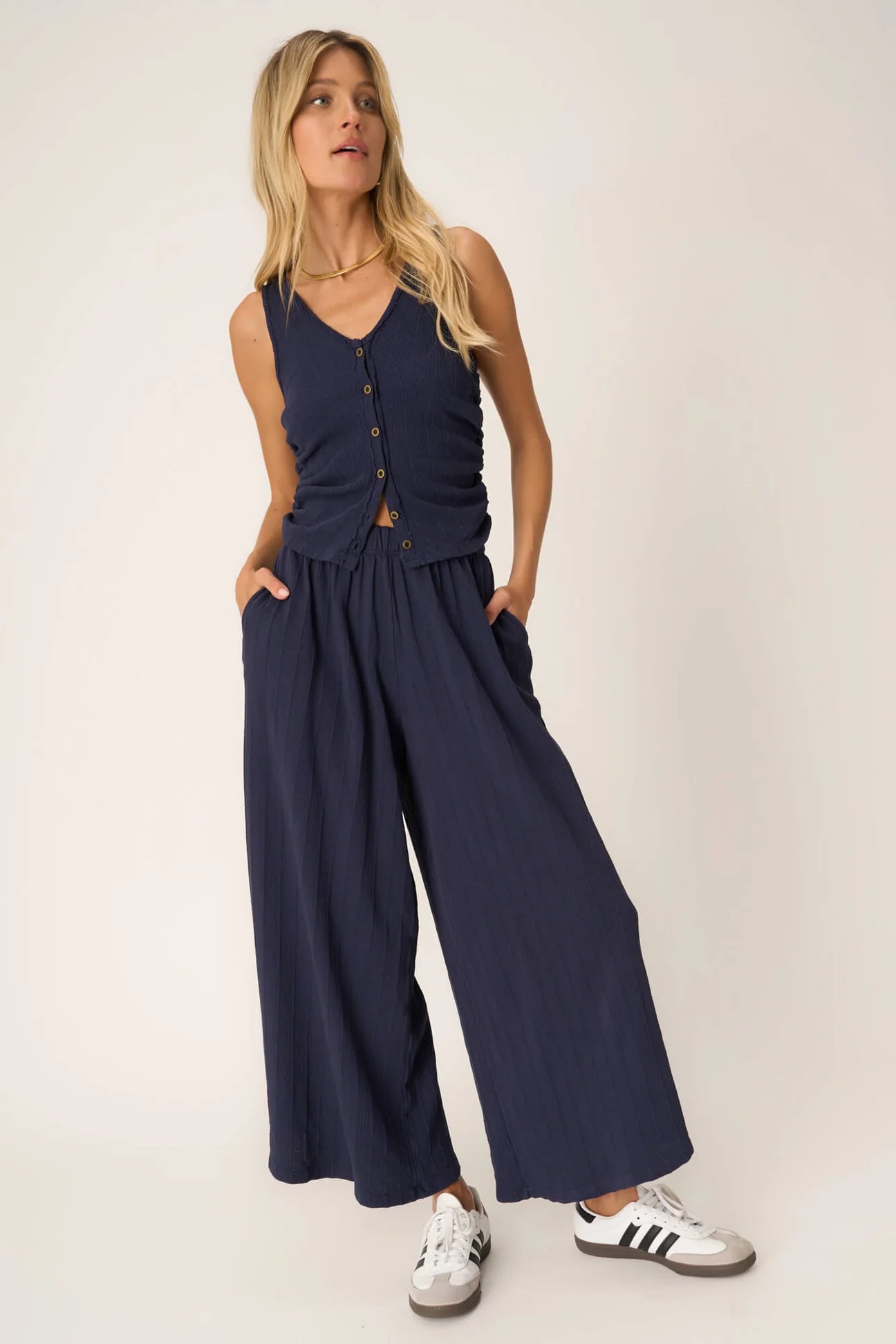 PROJECT SOCIAL T- COME TOGETHER TEXTURED WIDE LEG PANTS