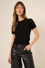 Load image into Gallery viewer, Project Social T-stay Awhile Short Sleeve Sweatshirt Black