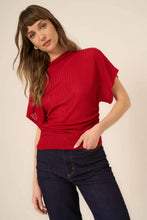 Load image into Gallery viewer, Project Social T-holly Funnel Neck Dolman Tee Red Currant