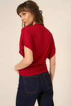Load image into Gallery viewer, Project Social T-holly Funnel Neck Dolman Tee Red Currant