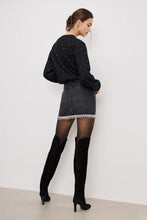 Load image into Gallery viewer, GOOD AMERICAN- DENIM CRYSTAL TRIM SKIRT