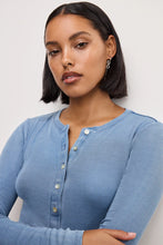 Load image into Gallery viewer, Fitted Henley Top With Stretch