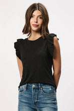 Load image into Gallery viewer, Another Love-north Ruffle Trimmed Top Black