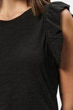 Load image into Gallery viewer, Another Love North Ruffle Trimmed Black Top