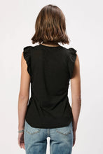 Load image into Gallery viewer, Another Love North Ruffle Trimmed Black Top