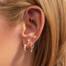 Load image into Gallery viewer, SKN-BEADED DANGLE HUGGIE EARRING