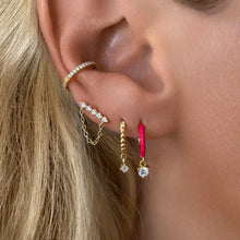 Load image into Gallery viewer, SKN-BEADED DANGLE HUGGIE EARRING