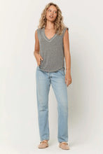 Load image into Gallery viewer, PROJECT SOCIAL T-RUE HEATHERED V NECK TANK HEATHER GREY