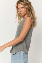Load image into Gallery viewer, PROJECT SOCIAL T-RUE HEATHERED V NECK TANK HEATHER GREY