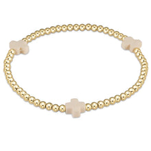 Load image into Gallery viewer, ENEWTON- SIGNATURE CROSS GOLD PATTERN 3MM BEAD BRACELET