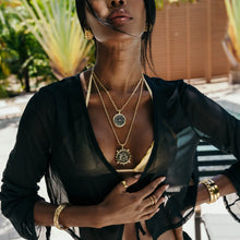 Load image into Gallery viewer, SAHIRA- COMPASS COIN CODIE LINK CHAIN NECKLACE