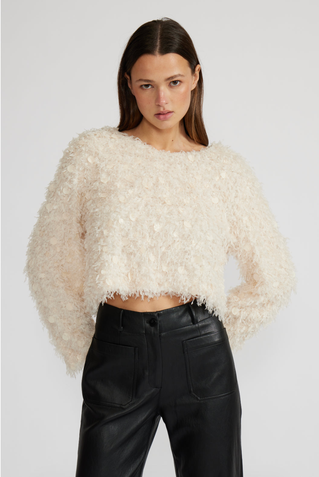 LUCY PARIS- ERNA FUZZY SWEATER TOP - Main Image