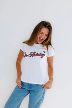 Load image into Gallery viewer, SUNNIY SOMEWHERE-ON HOLIDAY FEMME WHITE CREW