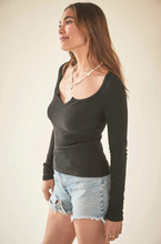 Load image into Gallery viewer, Project Social T notch neck long sleeve