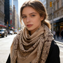 Load image into Gallery viewer, LINETA-LARGE SQUARE SCARF WITH BANDANA PATTERN
