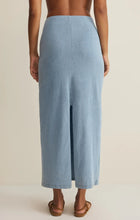 Load image into Gallery viewer, Z SUPPLY-GAIL JERSEY DENIM MIDI SKIRT IN OCEAN AIR INDIGO
