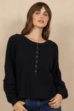 Load image into Gallery viewer, VINTAGE HAVANA- BLACK WAFFLE CABLE KNIT TOP
