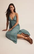 Z SUPPLY-MANON SATIN MAXI DRESS SEA PINE