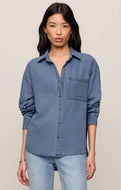 Z SUPPLY-THE PERFECT TWILL BUTTON UP IN CLASSIC INDIGO