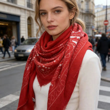 Load image into Gallery viewer, LINETA-LARGE SQUARE SCARF WITH BANDANA PATTERN

