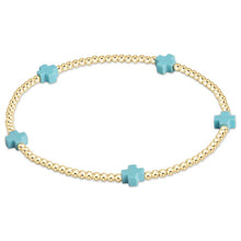 Load image into Gallery viewer, ENEWTON-SIGNATURE CROSS SMALL GOLD PATTERN 2MM BEAD BRACELET
