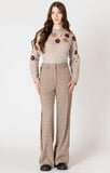 Load image into Gallery viewer, DEX BLACK TAPE-HOUNDSTOOTH KNIT WIDE LEG PANT
