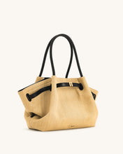 Load image into Gallery viewer, JW PEI-HANA MEDIUM FAUX STRAW TOTE BAG IN BROWN
