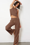 BOBI-FOLD OVER WAIST BEACH PANT IN ROAST