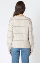 Load image into Gallery viewer, DEX BLACK TAPE-SEQUIN STRIPE SWEATER
