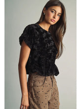 Load image into Gallery viewer, MIOU MUSE-FAUX FUR SHORT SLEEVE TOP
