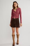 Load image into Gallery viewer, FREE PEOPLE-JAE KNIT LONG SLEEVE TOP IN CRUSHED BERRY
