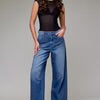 Load image into Gallery viewer, HIDDEN-DARK WASH SUPER SOFT RHINESTONE EMBELLISHED OVERSIZED BAGGY JEAN
