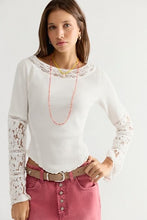 Load image into Gallery viewer, FREE PEOPLE- AMBER LACE CUFF TOP
